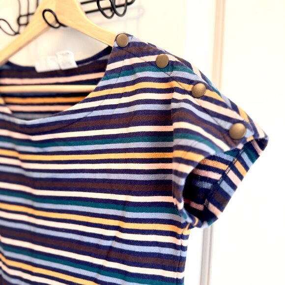 Beacon Cove Cotton Blend Size XS Striped Summer Dress French Terry - Picture 3 of 7